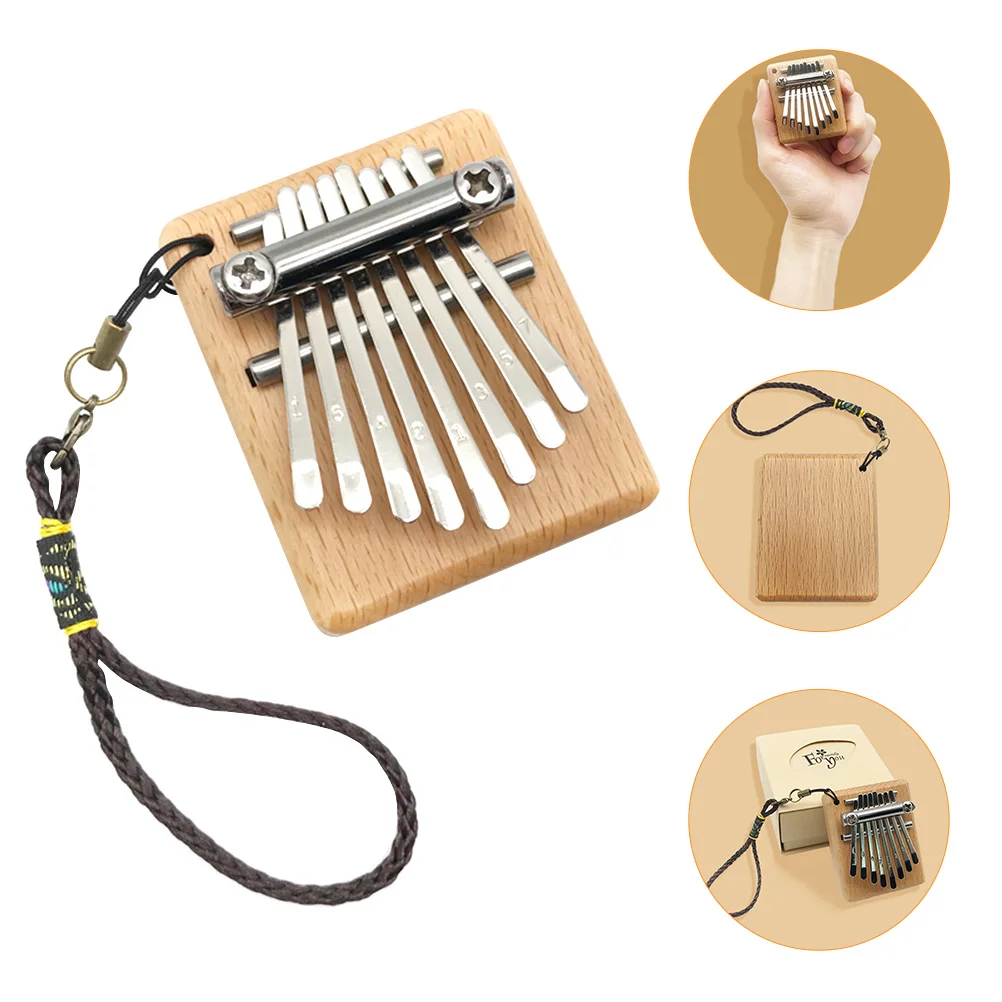 

1Pc Thumb Piano Wooden Nice Fine 8 Keys Birthday Gift Music Instrument Finger Piano Kalimba