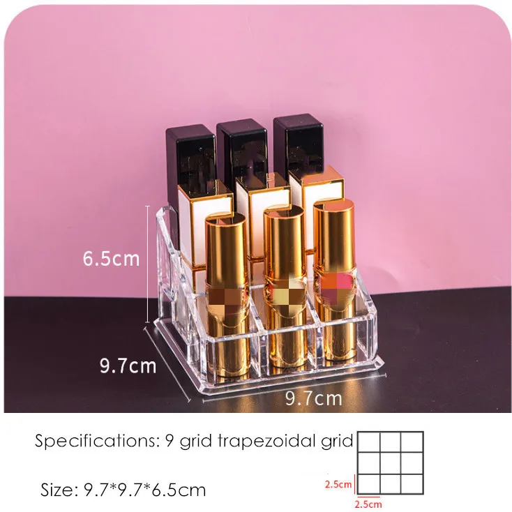 H704 9 Grid HOMETREE24 отделения прозрачная акриловая коробка макияж косметический Органайзер Губная Помада держатель коробка для хранения Органайзер для косметики H704 - Цвет: H704 9 Grid