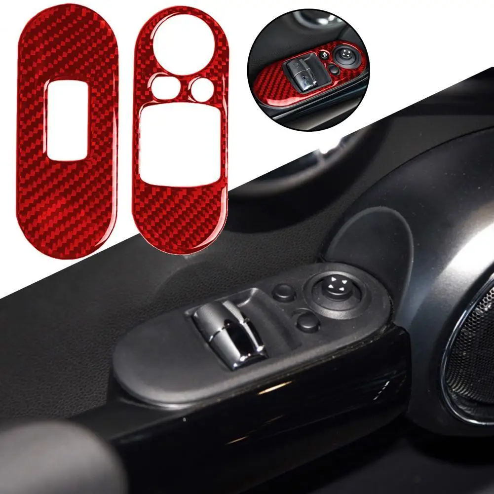 

Sturdy 2Pcs/Set Practical Red Interior Window Lifter Panel Sticker Eco-friendly Panel Sticker Protective