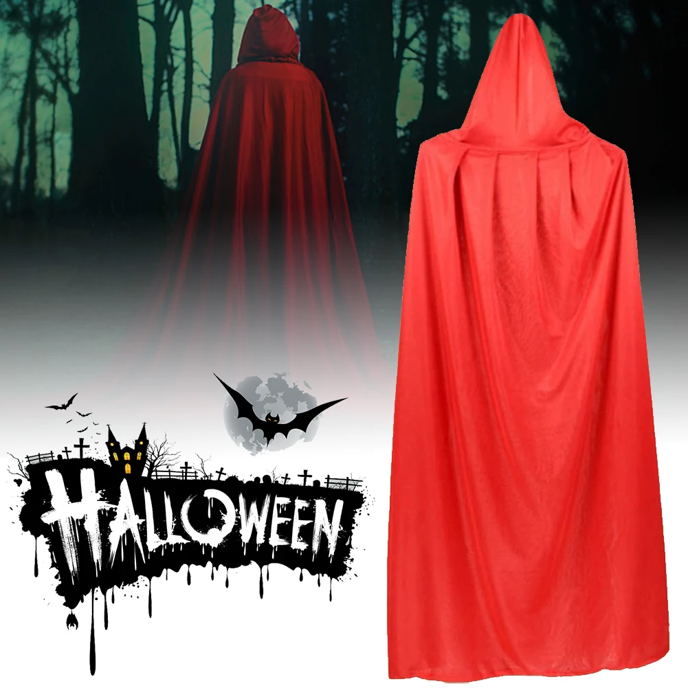 

Medieval Long For Adult Unisex Death Grim Reaper Cape Devil Halloween Cloak Scary Reversible Cosplay Cotume Masquerade Witch