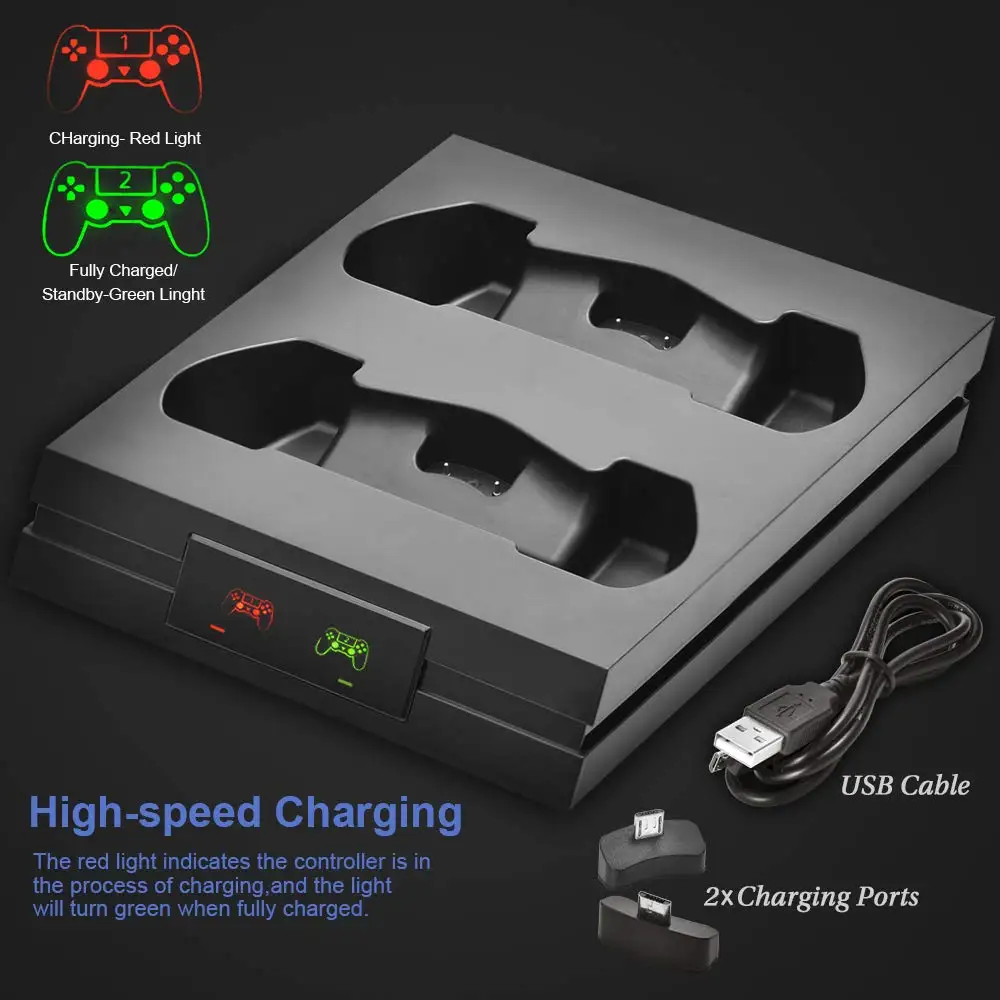 PS4 тонкий поляризационный фильтр Pro контроллер Зарядное устройство с