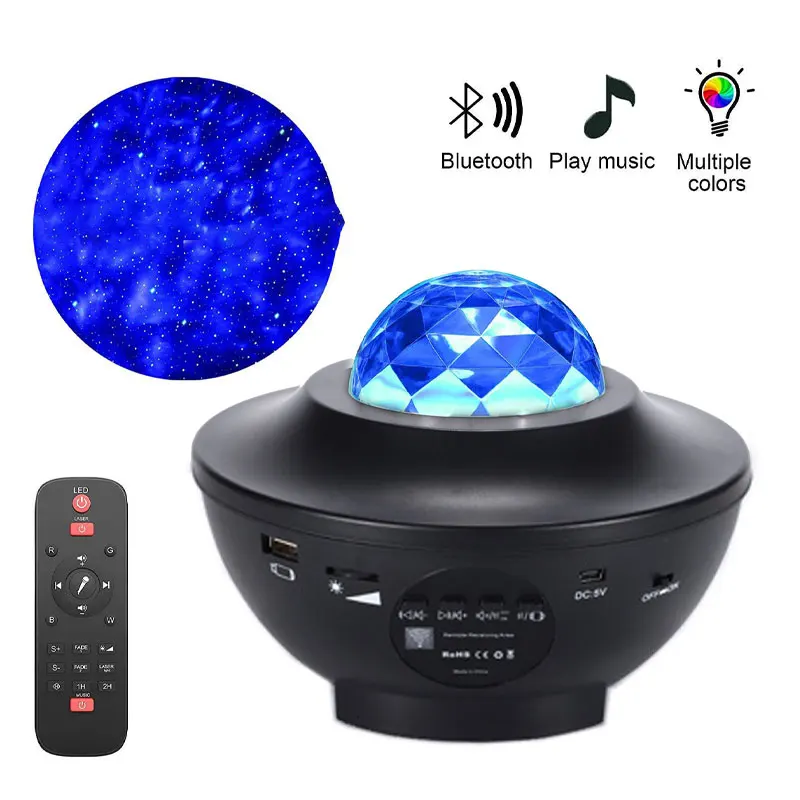 

LED Ocean Wave Night Light Star Galaxy Projector Room Decor Rotate Starry Sky Porjectors Luminaria Decoration Bedroom Lamp Gifts