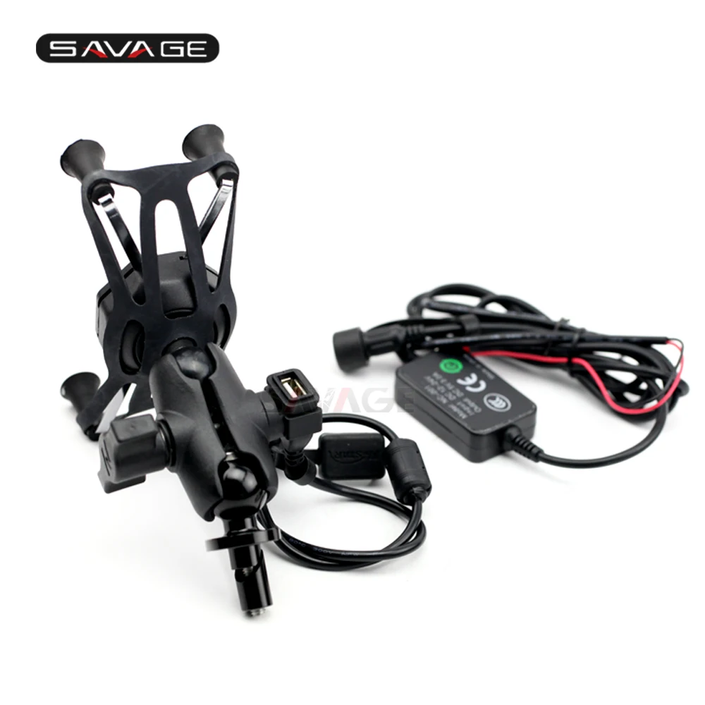 Holder and USB X-Grip держатель телефона для KAWASAKI NINJA 650/1000 Z1000SX ER-6F Concours 14 ZX-6R gps навигационный кронштейн для мотоцикла USB зарядное устройство - Цвет: Holder and USB