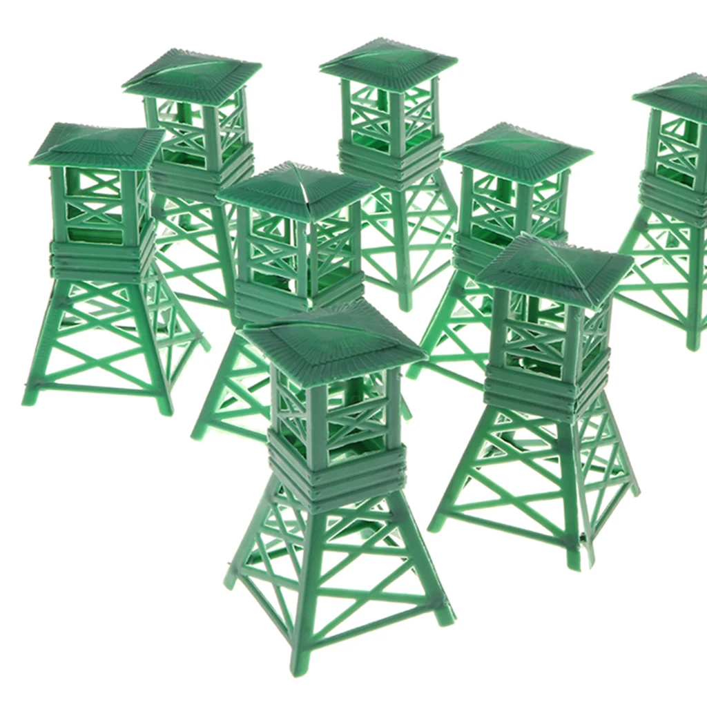 10 шт. пластиковые часы 9 см башня военные игры декорации строительные армейские