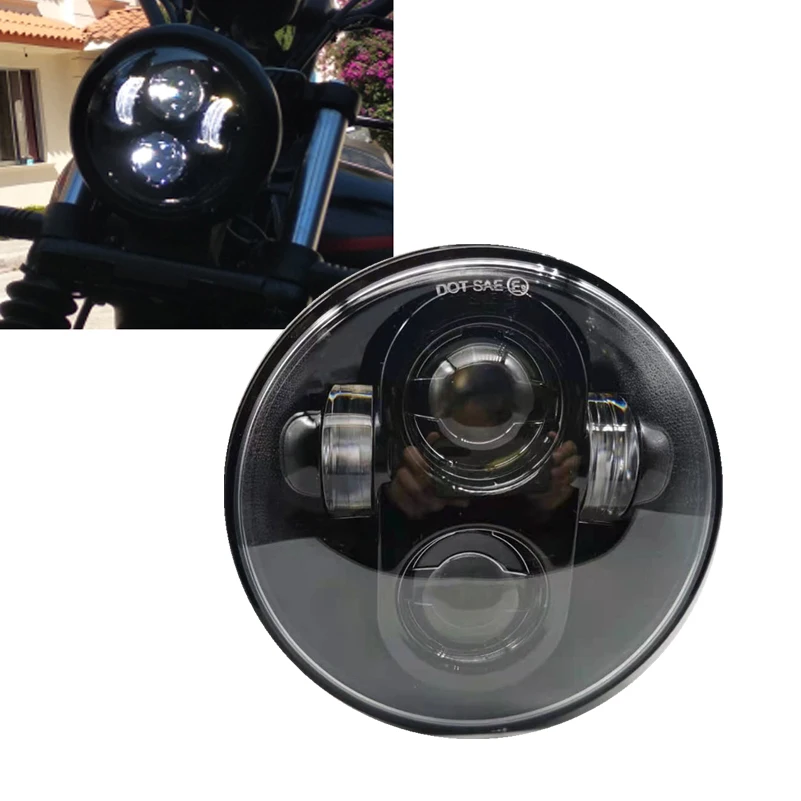 

5.75'' Motorcycle Headlight 5 3/4" LED Headlight Hi/Low Beam Projector LED Moto Headlamp for Sportster Night Rod Triumph Speed 3