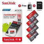 Карта памяти Sandisk micro sd, 16 ГБ, 32 ГБ, 64 ГБ, 200 ГБ, 128 ГБ, класс 10, до 90 карт памяти МБс.
