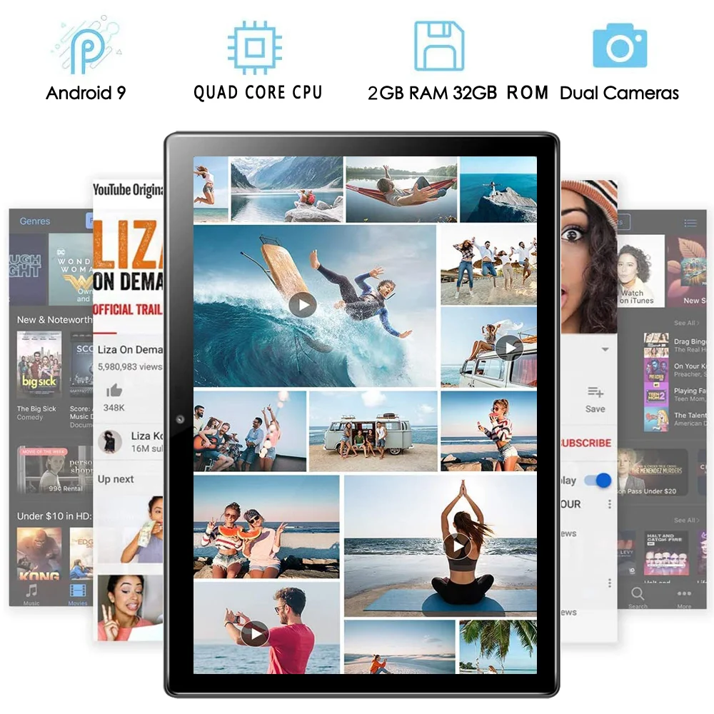 10 1 дюймов Android 9 0 телефонные звонки планшет WiFi FM Bluetooth сим-карта 32 Гб IPS