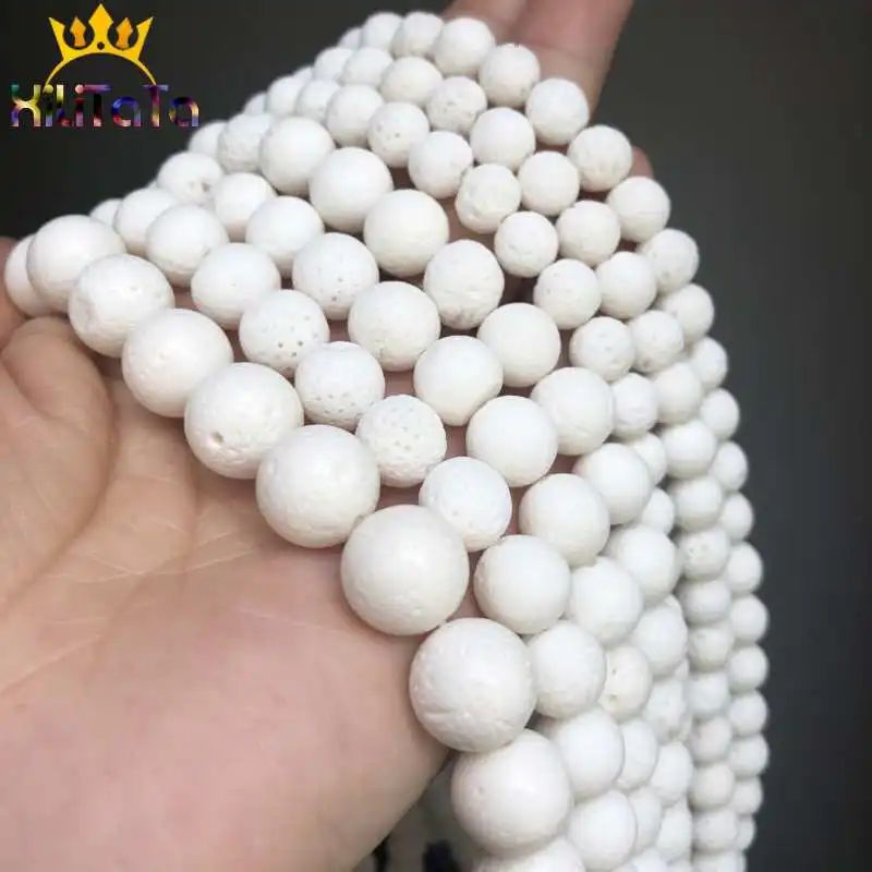 Бусины Из Натурального кораллового камня круглые белые свободные бусины
