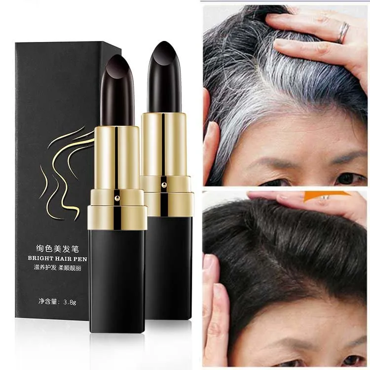 Одноразовая краска для волос мгновенная с серыми корнями ручка изменения цвета
