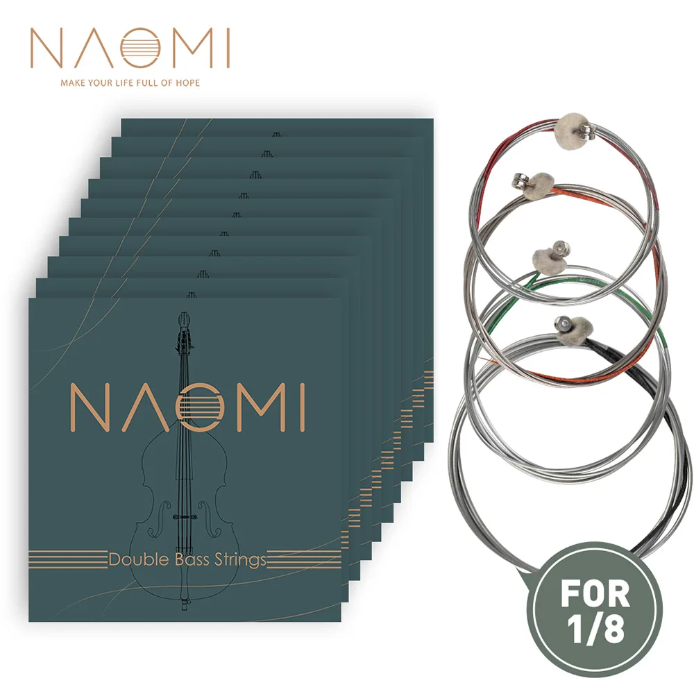 

NAOMI Double Bass ContraBass Strings Replacement Parts Steel String Set for 1/8 1/2 3/4 4/4 1/4 Upright Double Bass 5 Packs