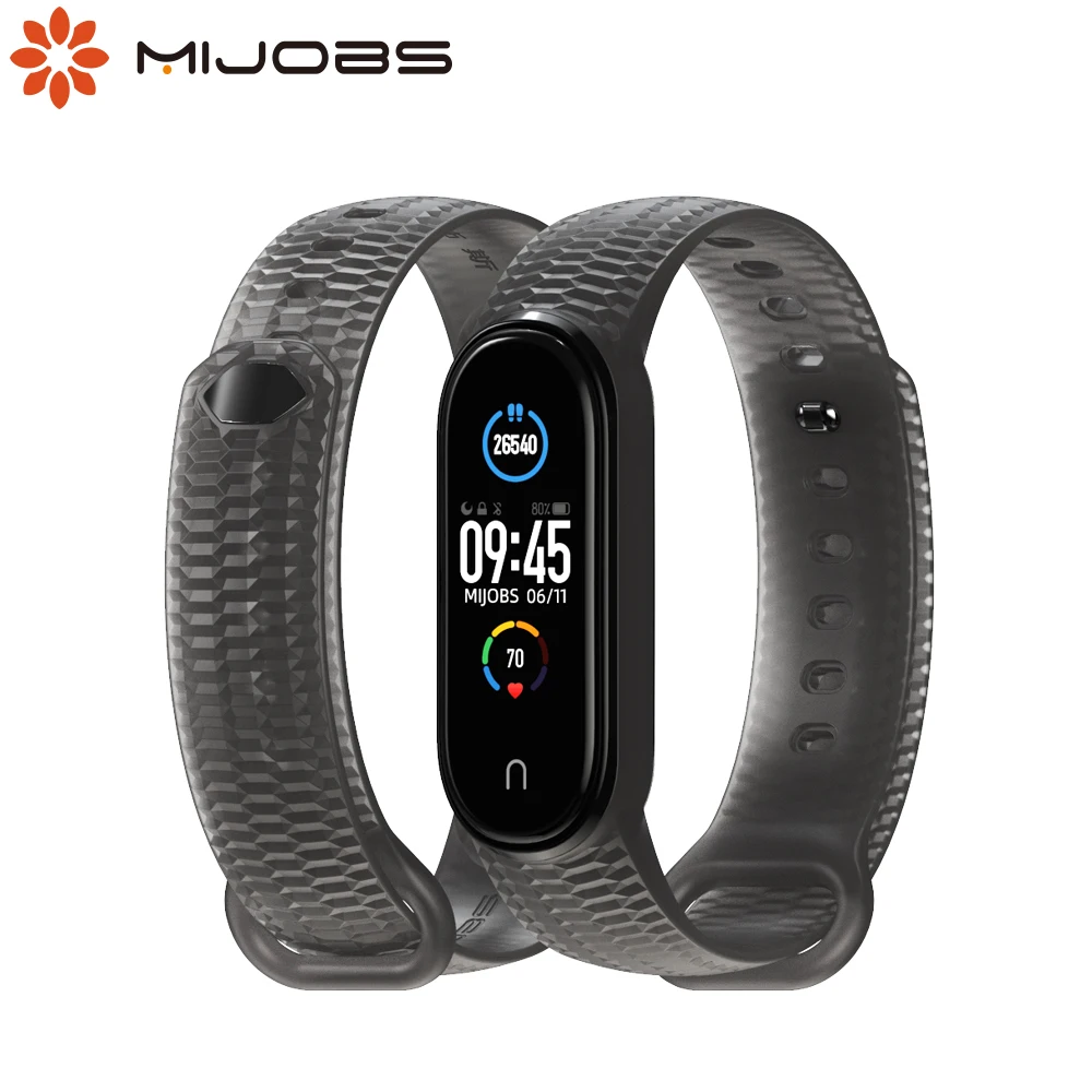 Для Miband 5 4 3 полупрозрачный браслет для Mi Band силиконовый ремешок Correa Pulseira Pasek Opaska