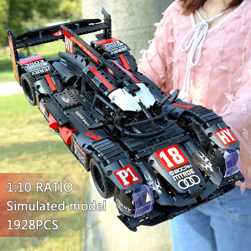 DHL 1908 шт. MOC Technic серии Супер гоночный автомобиль R18 R8 техника строительные блоки
