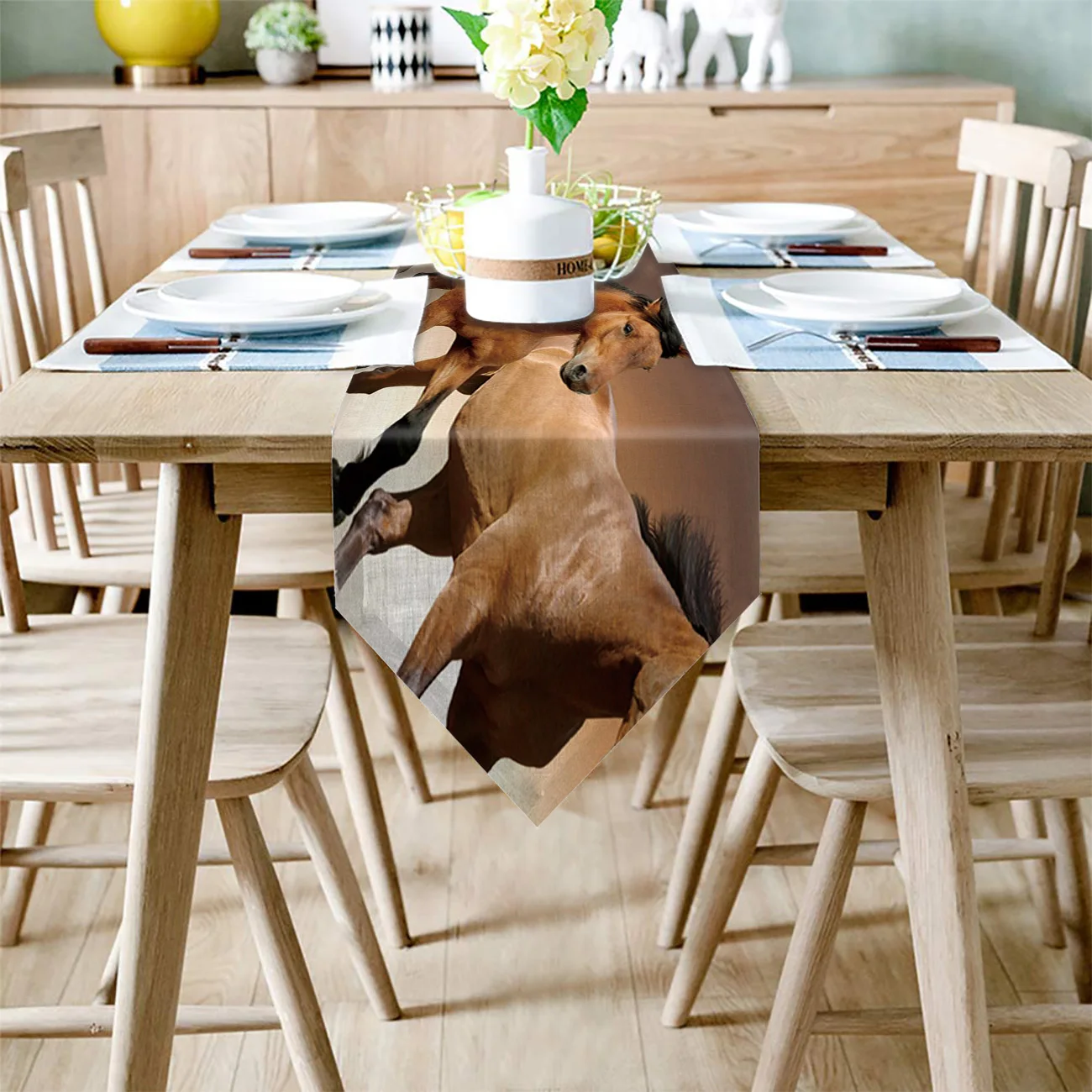 Коричневая искусственная настольная дорожка современный кухонный декор