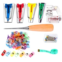 nonvor bias tape tool kit with instruction bias tape maker with 60 pcs sewing clips 50 pcs ball point pins awlsewing machine