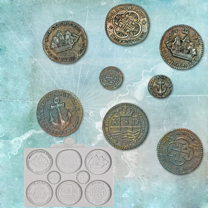 Сокровища в виде монет силиконовая форма для украшения тортов кексов сахарных