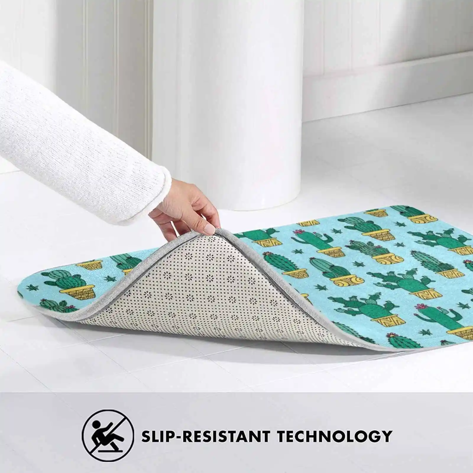 Мягкий Нескользящий 3D коврик с изображением кактуса подушка зеленого острия