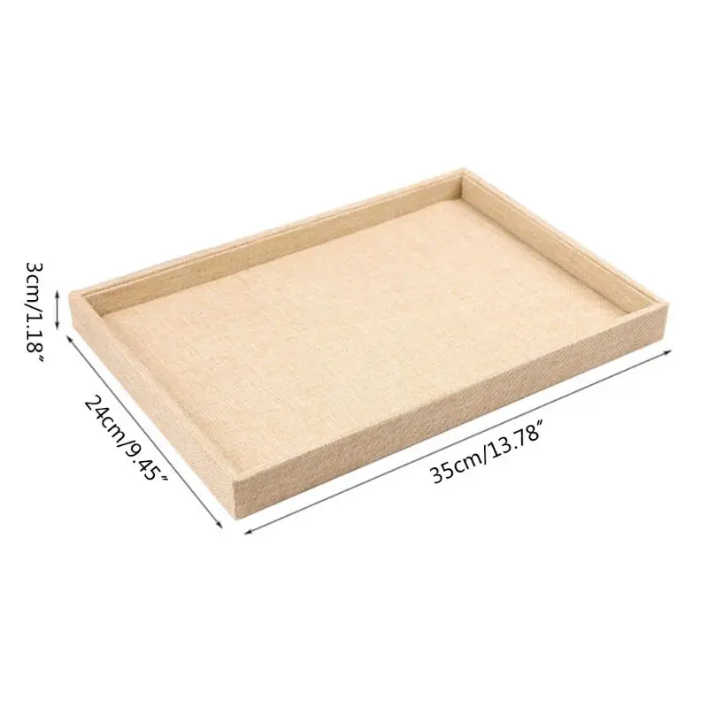 

X7AF Multifunctional Beige Velvet Stackable Jewelry Pendant Tray Organization Box Jewelry Display Pendant Holder Earrings Grids