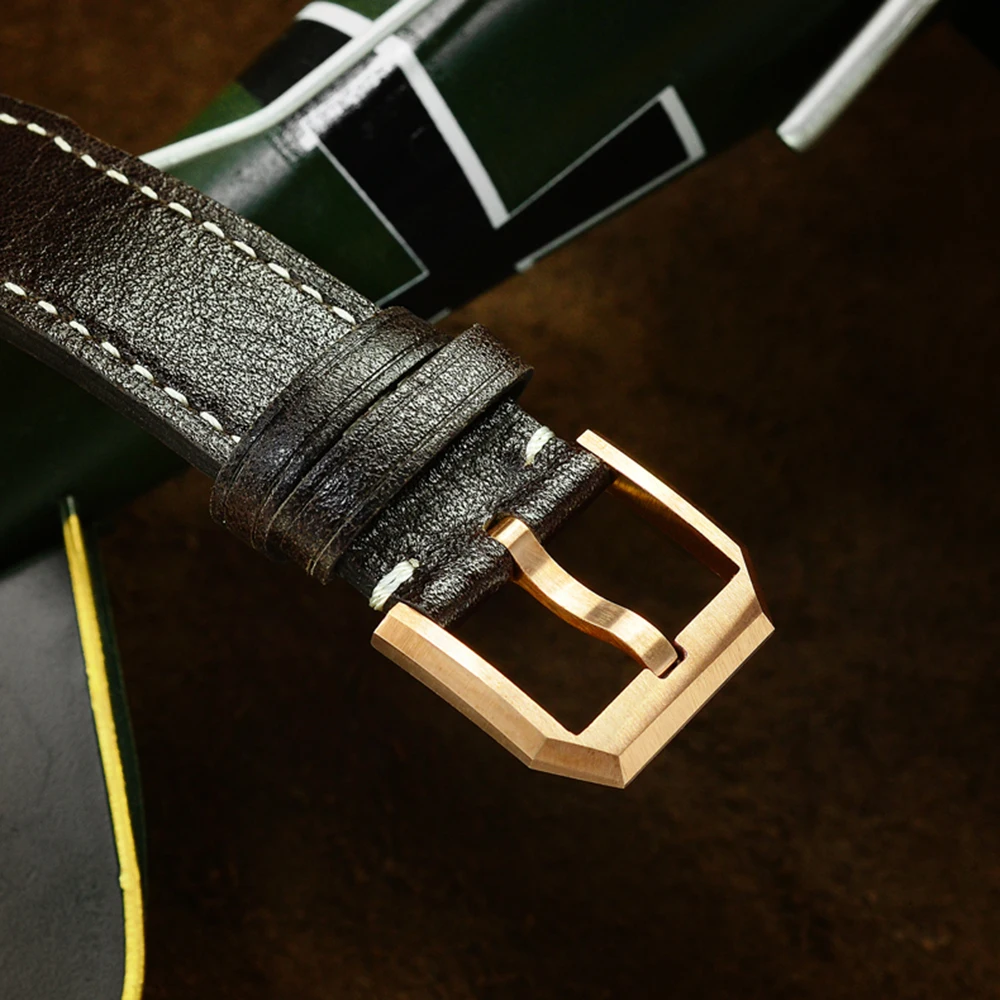 

San Martin Watch Bronze Mechanical Pilot Men's Watches 200m Waterproof Brown Leather Strap NH35 Automatic Wrist watches for male