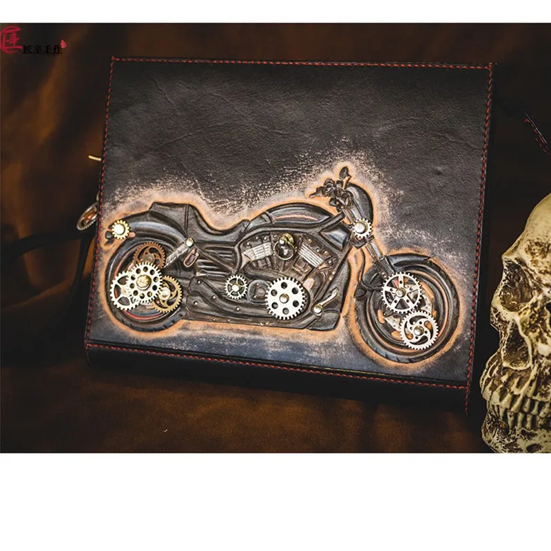 Мужская сумка ручной работы из растительного дубления