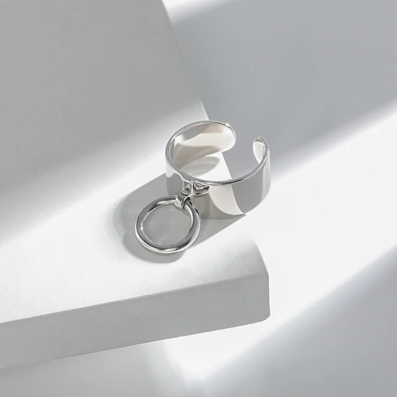 Шанис Шарм Мода 925 пробы Серебряные кольца для Для женщин Большой Гладкий уход за