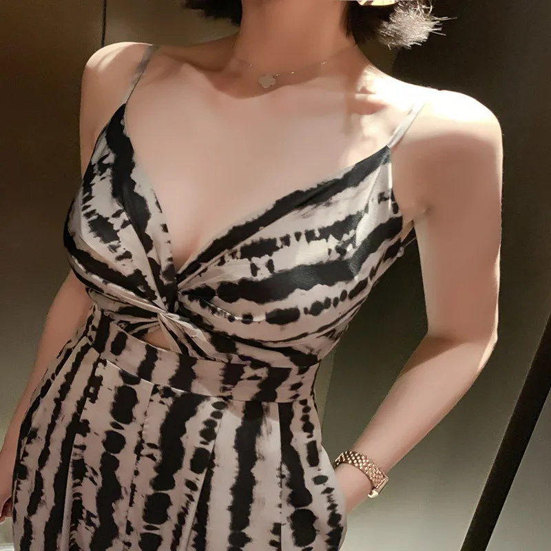 Элегантный женский комбинезон сексуальный с V образным вырезом облегающие брюки