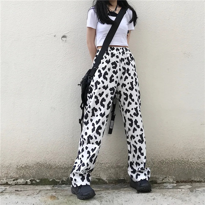 

New Thin Leopard Print Pants Women 2021 High Waist Vintage Casual Wide Leg Pants Summer Spring Fashion Loose Trousers