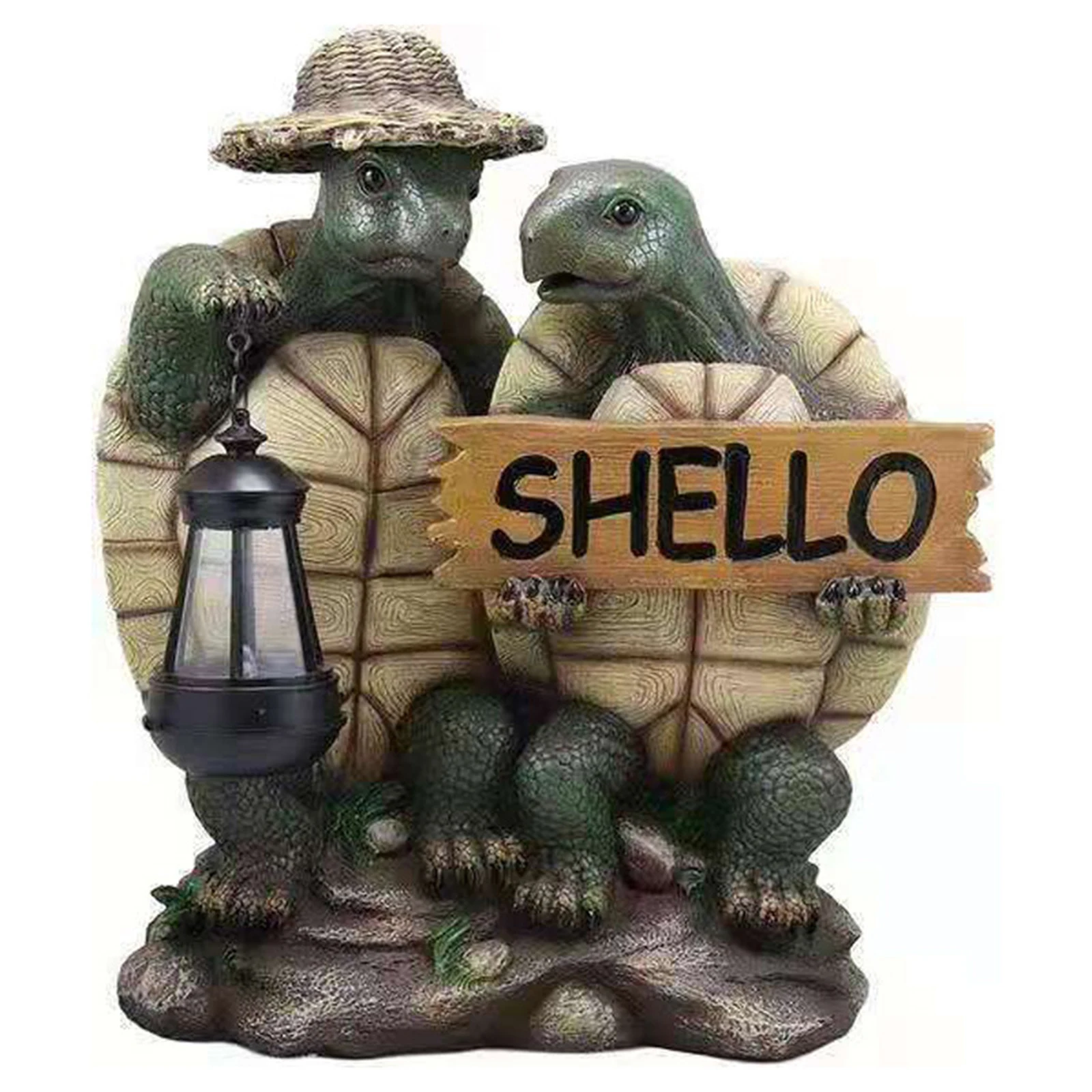 

Tortoise Resin Decoration Lantern Yard Art Sculpture Waterproof Outdoor Statue Ornament Beautiful Home Decor