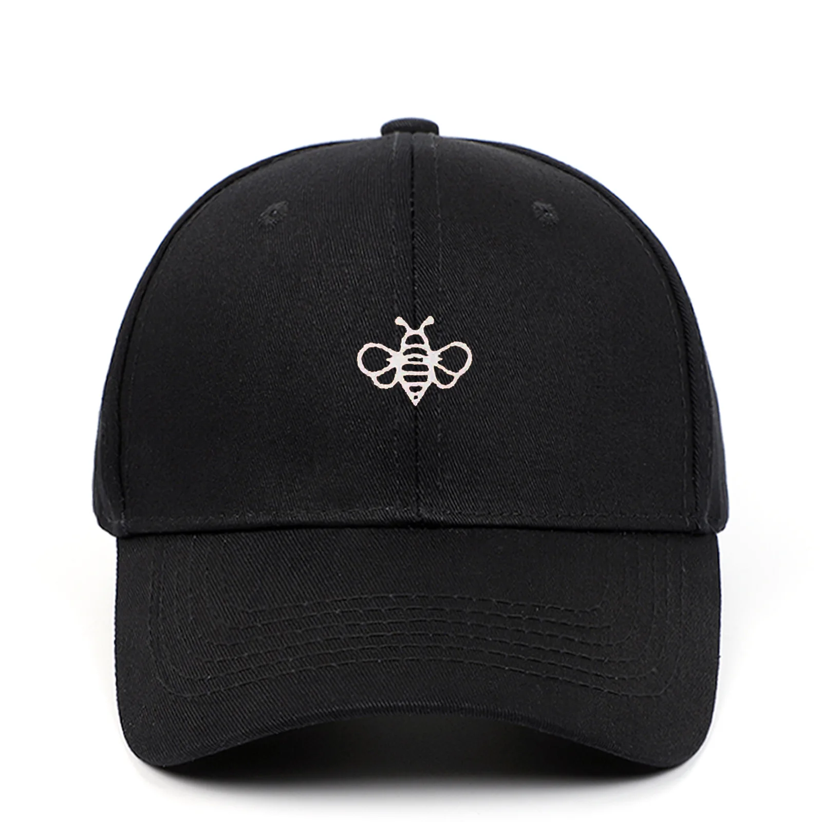 

2021 New Fashion Black Cap Women Men Summer Spring Cotton Caps Women Bee Solid Adult Baseball Cap Snapback Women Cap Gift