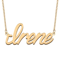 irene name necklace for women stainless steel jewelry 18k gold plated nameplate pendant femme mother girlfriend gift