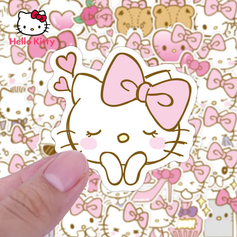 

40pcs Hello Kitty Toy Stickers Kids Toys Kindergarten Reward Stickers Cute Mobile Phone Case Laptop Waterproof Stickers