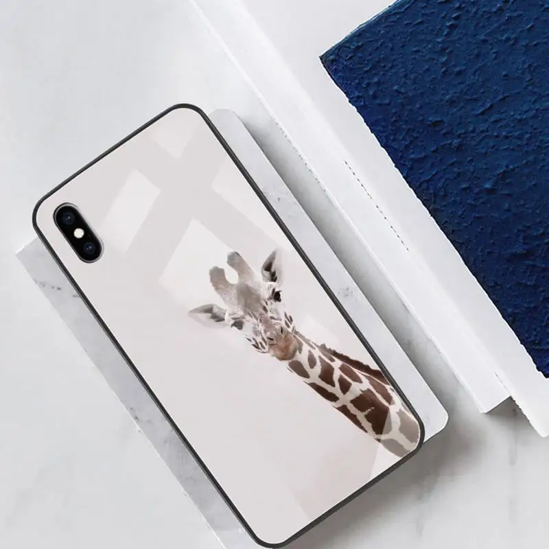 

Giraffe Glass Phone Case Back Shell For IPhone 12 11 Pro Max Cases XR XS 7 8 Plus Cover Accessories Carcasa