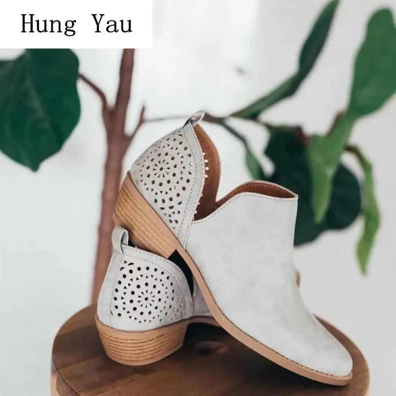 

Women Sandals Shoes High Heels Summer Hollow Fashion Boots Female Slip On Pointed Toe Lady Casual Female Plus Size 35-43