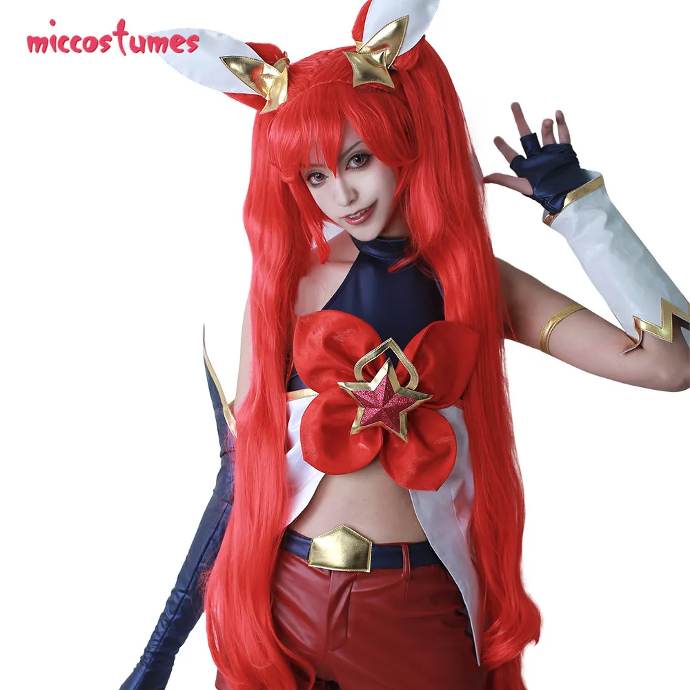Костюм Джинкс парик женщины красный длинный синтетический парик|Игровые