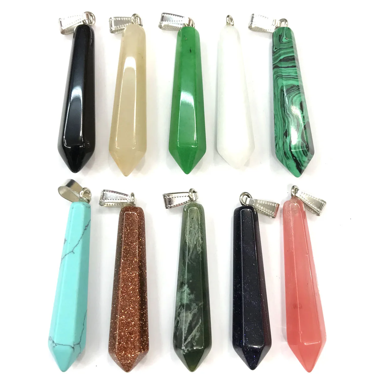 

Natural Stone Pendants Crystal Agates Necklace Pendant for Jewelry Making Good Quality Size 8mmx53mm