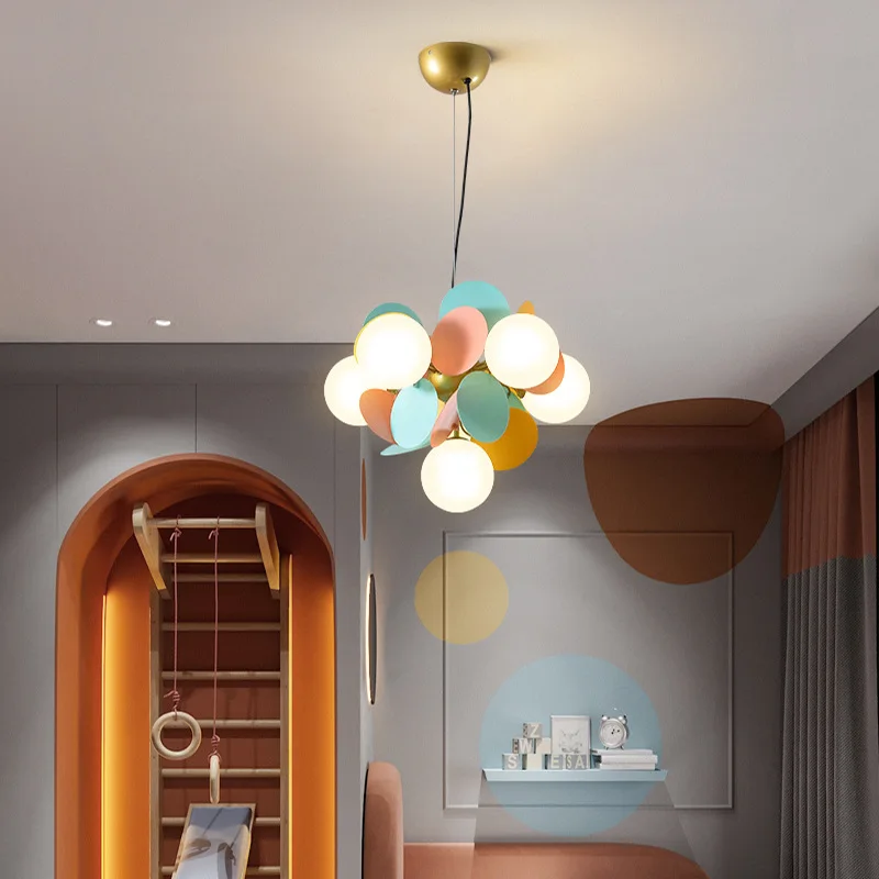 

Chandelier for Children With Multicolored Flower Branch Kids’ Pendant Lamp Hanging Lights For Living room Bedroom Fixtures