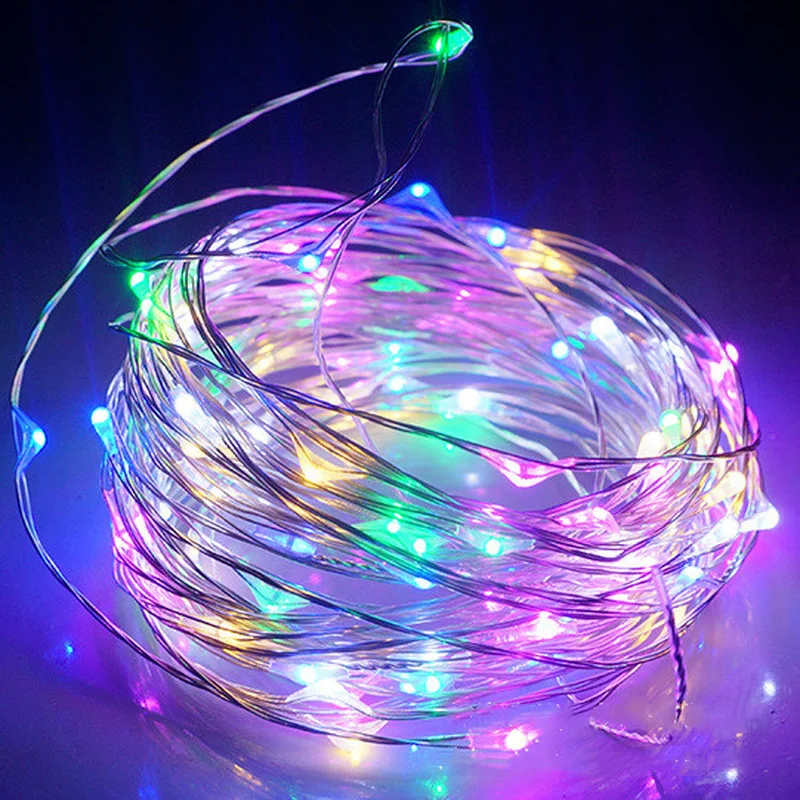 

Led light Fairy Lights Copper Wire String Lights Christmas Garland Indoor Bedroom Home Wedding Decoration Battery Powered