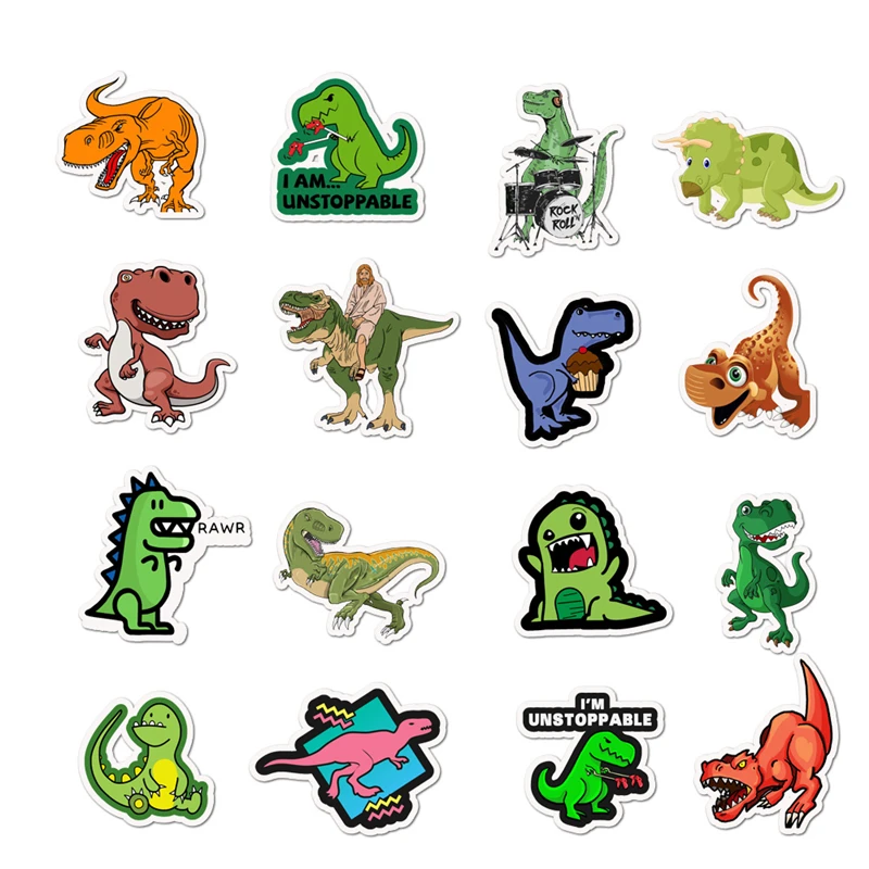 

50PCS NEW Cute Cartoon Dinosaur Stickers DIY Phone Snowboard Laptop Luggage Guitar FridgeGraffiti Waterproof Classic Stickers