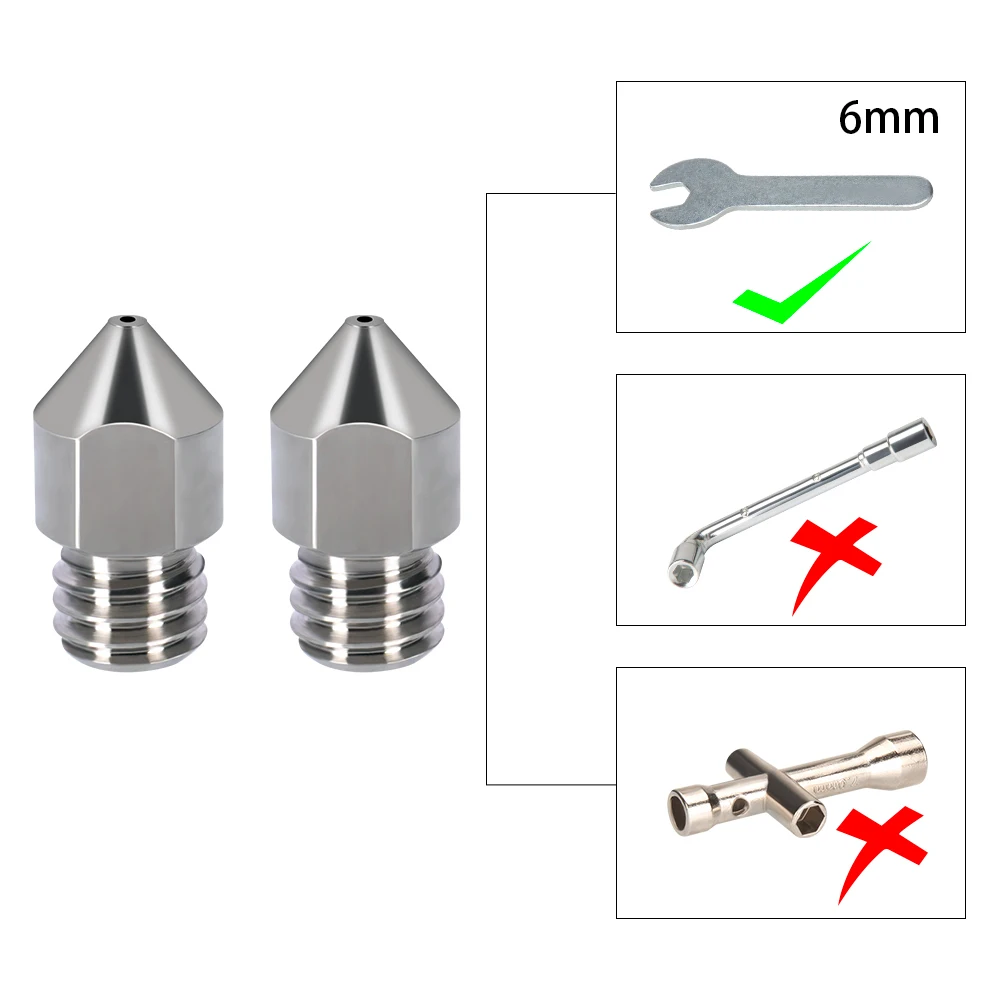 Высокопрочные сопла из титанового сплава TC4 MK8 коррозионно-стойкие для Ender 3 CR10 5 Two
