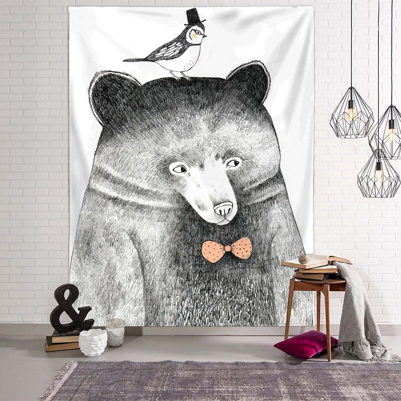 Лев настенный гобелен в богемном стиле с рисунком панды стены Одеяло ткань