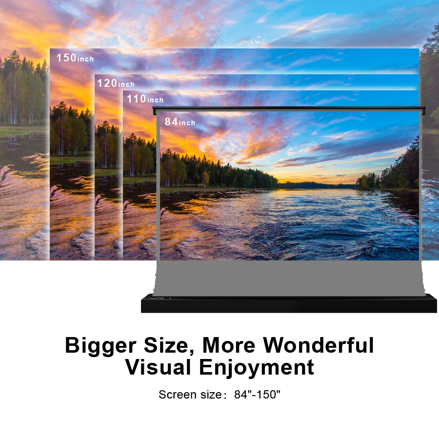 Экран VIVIDSTORM 120 дюймов S электрический роллабельный с натяжением вкладок 3D Obsidian Long Throw Ambient Light Rejecting для обычного проектора.