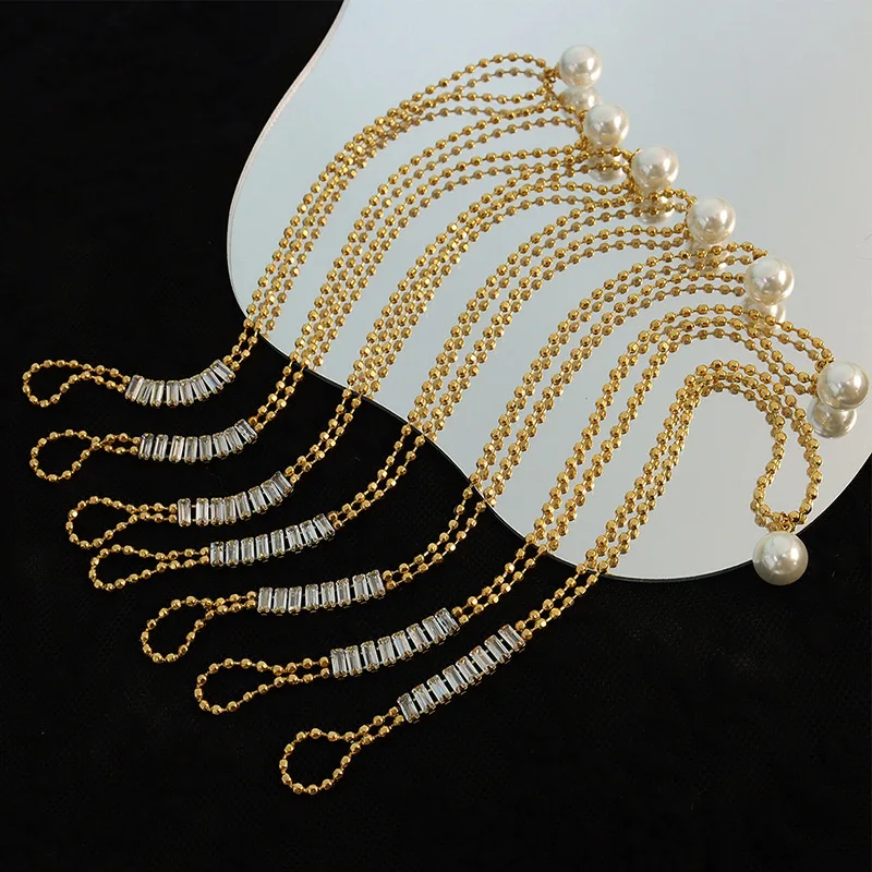 Женский браслет с жемчужной пряжкой из нержавеющей стали | Украшения и