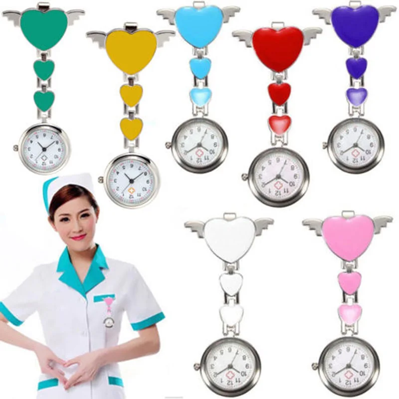 Newly Nurse Pocket Watches Round Dial Quartz Angel Band Brooch Doctor Hanging Watches