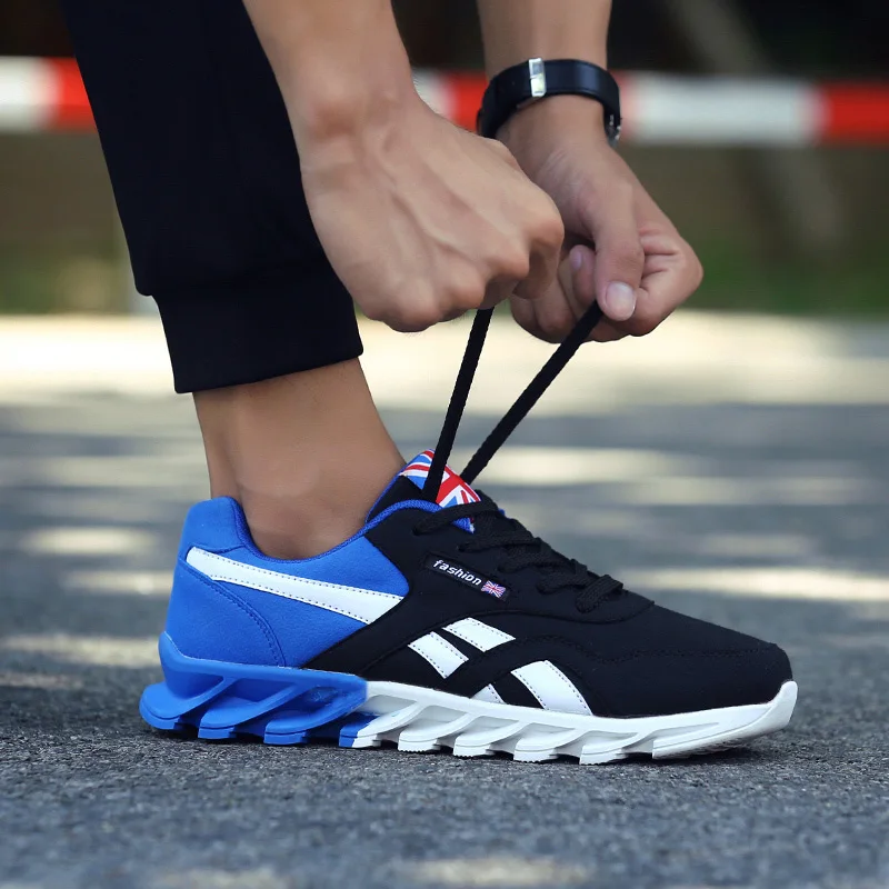 

Men Running Shoes Autumn PU leather Blade Sneakers High Quality Outdoor Light Breathable Sport Athletic Men Shoes Male Sneakers