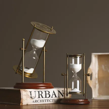 

Креативные домашние металлические украшения, время любви, вращающиеся песочные часы, деревянная основа, таймер, подарок на день святого вал...