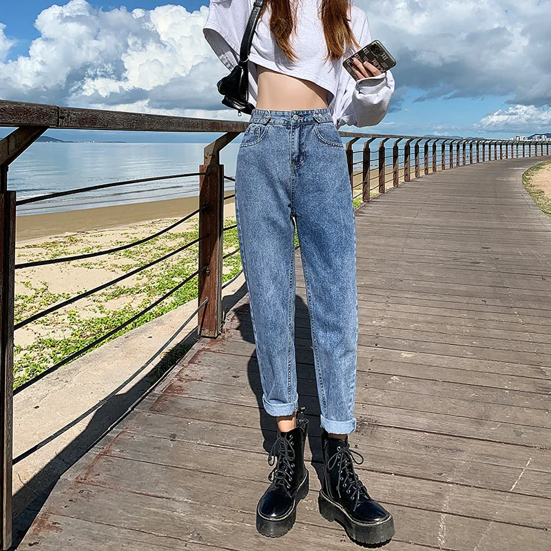 

Джинсы женские, с высокой талией, эластичные, узкие, мешковатые