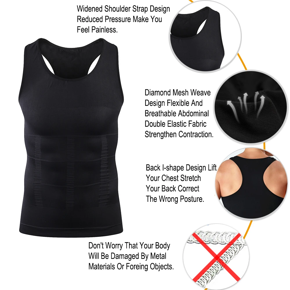 IYUNYI Для мужчин белье майка для похудения придания формы телу корсет с функцией
