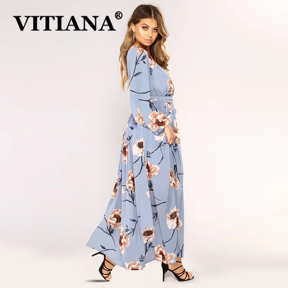 Женское вечернее платье VITIANA повседневное пляжное макси-платье до щиколотки с