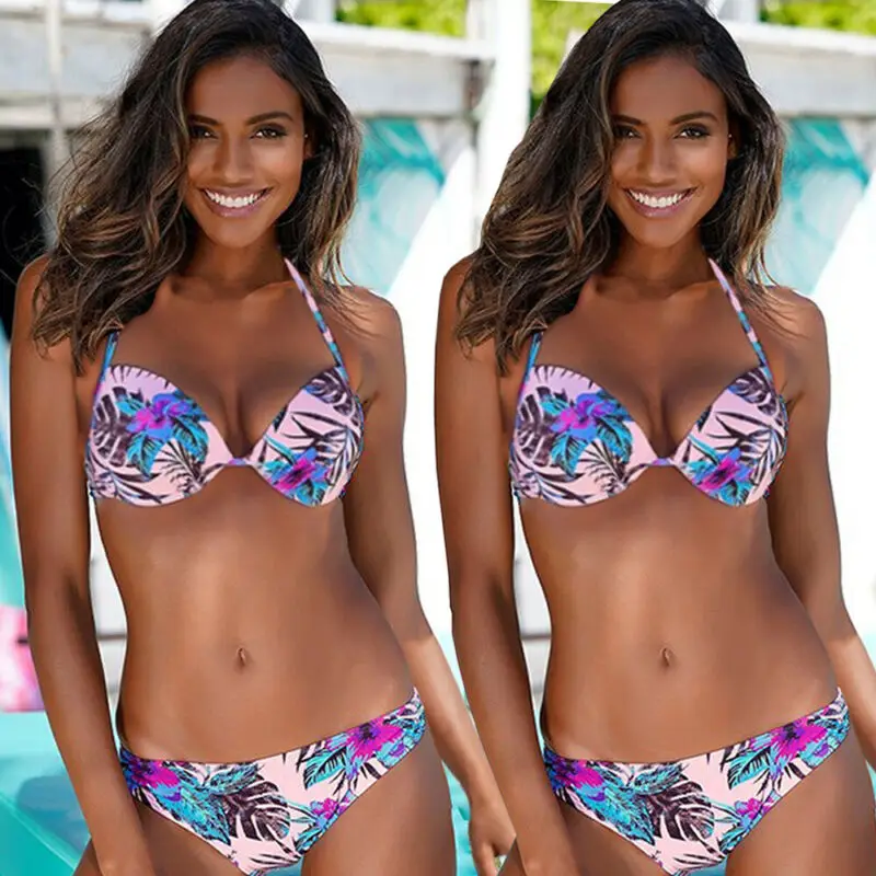 Женский сексуальный комплект микро бикини бюстгальтер топ + мини стринги