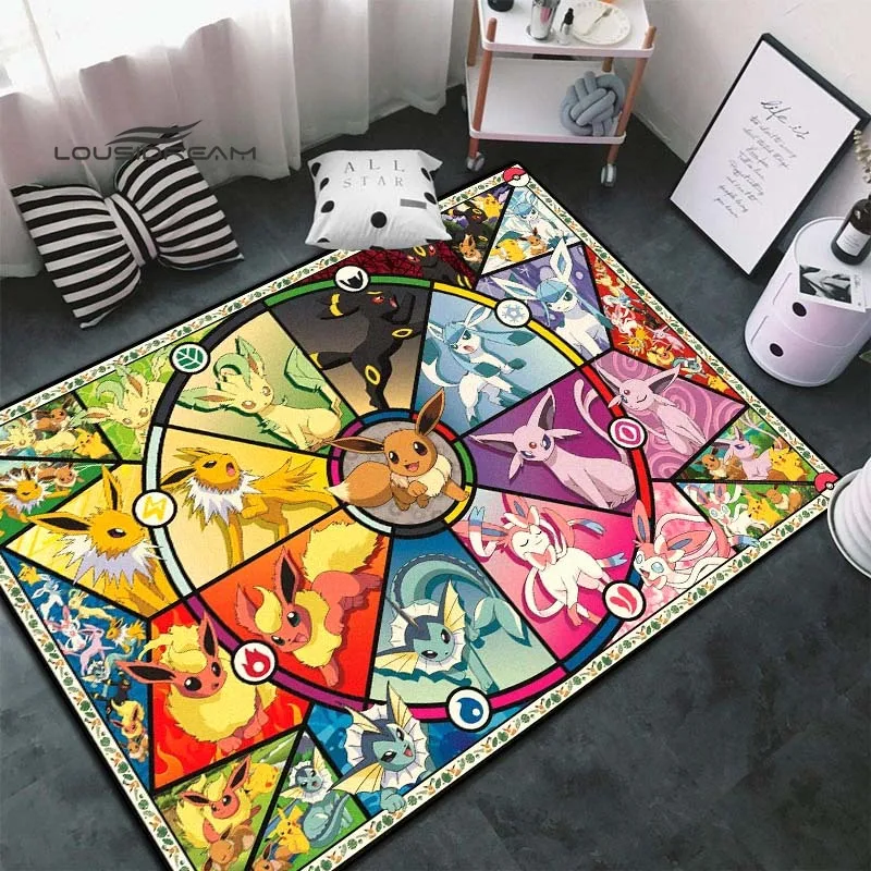 Pokemon Rugs and carpets for home living room Bedroom entrance Large area soft carpet 3D Fashion Cartoon Pikachu decoration mat | Дом и сад