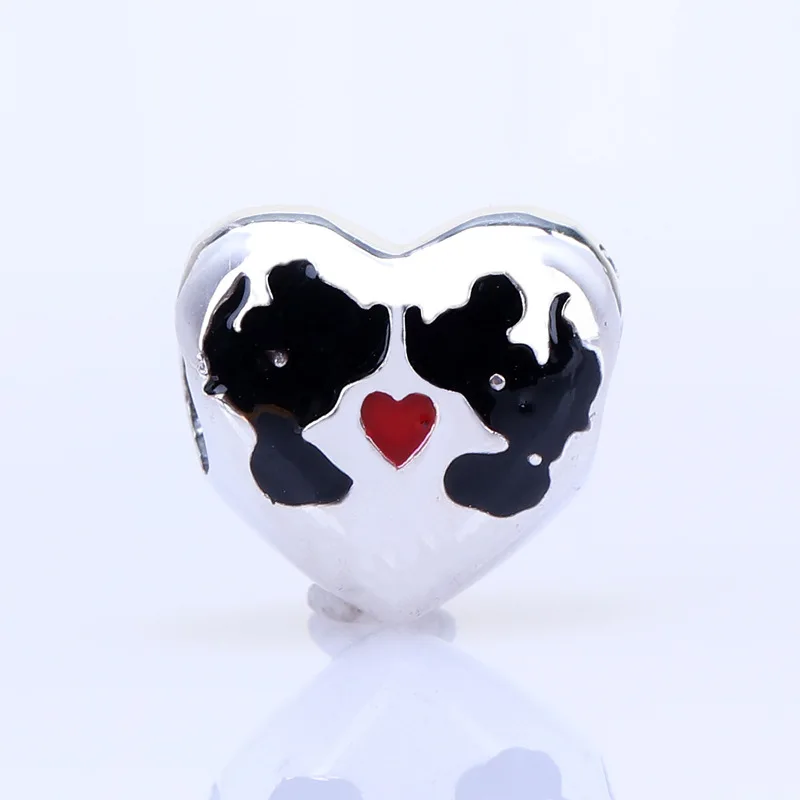 

Claudia Authentic S925 Sterling Silver Mickey and Minnie Kiss Beads Fit Original Charms Bracelet Necklace DIY Jewelry Making